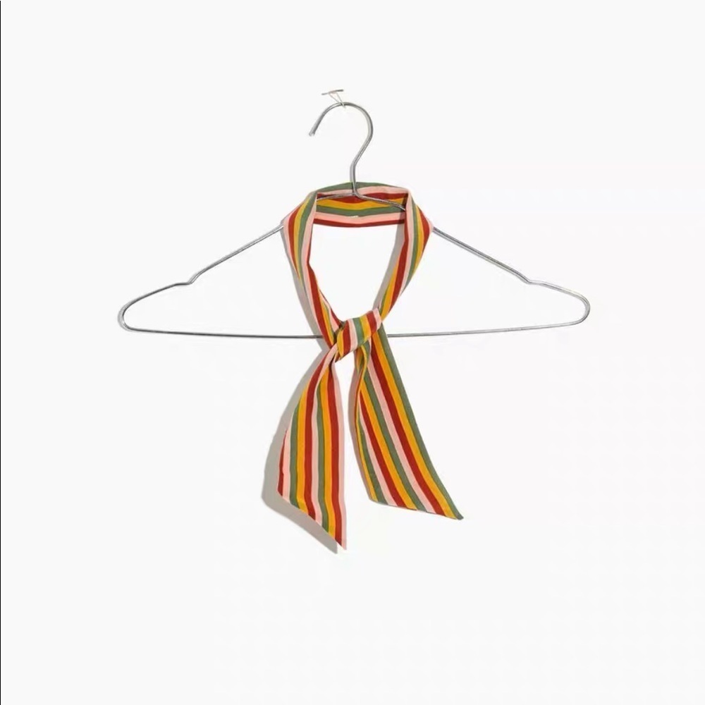 New!Madewell Silk Skinny Bandana stripe - Picture 2 of 4